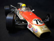 ★稀少 LOTUS 49 FORD 本体ブリキ製 ギアチェンジ・デフ等精密機構ギミック付 電動式 ジュニア製 昭和レトロ ビンテージ 美品 動作不良★_画像1