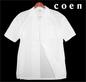 新品!! コーエン coen ポプリン オープンカラー 半袖 シャツ ホワイト (XL) 送料安☆ユナイテッドアローズ メンズ オーバーサイズ 夏 白 LL