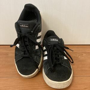 USED アディダス adidas 25cm ブラック BLACK 黒 スエード