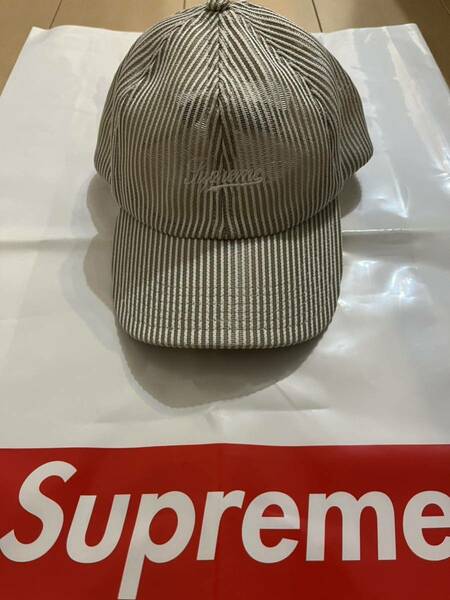 SUPREME シュプリーム 22SS Stripe Mesh 6-Panel ストライプメッシュ 6パネルキャップ 帽子　キャップ　cap ベージュ　supreme