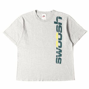 NIKE ナイキ Tシャツ サイズ:M 90s 白タグ swooshロゴ クルーネック 半袖 Tシャツ USA製 ヘザーグレー vintage ヴィンテージ トップス