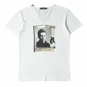 DOLCE&GABBANA ドルチェ&ガッバーナ James Dean フォト グラフィック コラージュ Vネック Tシャツ 12AW ジェームス ディーン ホワイト