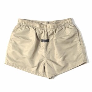 新品 FEAR OF GOD フィアオブゴッド 22SS FOG ESSENTIALS ナイロン ランニング ショーツ Running Short ベージュ系(OAK) ショートパンツ M