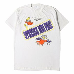 90s バード キャラクター レターロゴ クルーネック 半袖 Tシャツ 90年代 DESIGN ORIGINAL デザインオリジナル ホワイト 白 L アメカジ