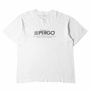 80s PERGO 企業ロゴ クルーネック Tシャツ 90年代 SCREEN STARS スクリーンスターズ ペルゴ ホワイト XL U.S.VINTAGE ヴィンテージ 古着