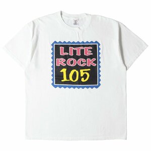 90s LITE ROCK 105 プリント クルーネック 半袖 Tシャツ 90年代 USA製 DELTA デルタ ホワイト 白 XL 90s - 00s ヴィンテージ古着 Vintage