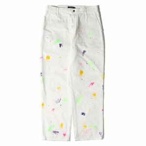 X-LARGE エクストララージ パンツ サイズ:32 20SS ハンドペイント ツイル ワークパンツ HAND PAINT WORK PANTS ホワイト 白 ブランド