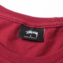 STUSSY ステューシー Tシャツ サイズ:S ストックロゴ クルーネック 半袖 Tシャツ バーガンディー トップス ストリート ブランド_画像3