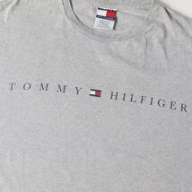 TOMMY HILFIGER トミーヒルフィガー Tシャツ サイズ:XL 90s ロゴ クルーネック Tシャツ OLD TOMMY オールドトミー USA製 ヘザーグレー_画像4