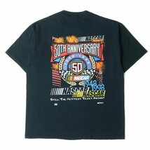 90s 50周年記念 NASCAR レーシング クルーネック Tシャツ 90年代 COMPETITORS VIEW コンペティターズビュー ナスカー ブラック XL 古着_画像2