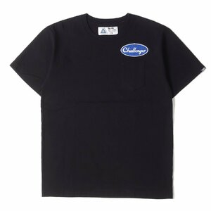 CHALLENGER チャレンジャー Tシャツ サイズ:M ワッペン付き レーシングロゴ ポケット 半袖 Tシャツ RACING TEE 18SS ブラック トップス