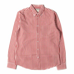 GUCCI グッチ シャツ サイズ:39 (15 1/2) ギンガムチェック ブロード ボタンダウン 長袖 ドレス シャツ Duke 16SS レッド ホワイト