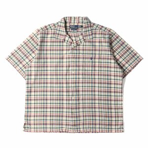 POLO Ralph Lauren ポロ ラルフローレン シャツ サイズ:XL CALDWELL オープンカラー マドラスチェック 半袖 シャツ 90s 90年代 古着