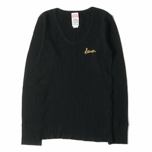 NEIGHBORHOOD ネイバーフッド Healthknit チェーン刺繍 ロゴ サーマル ロングスリーブ Tシャツ HEALTHKNIT C-CREW.LS ブラック 黒 L