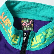 80s 2トーン ロゴプリント ハーフジップ プルオーバー ナイロンジャケット / 80年代 USA製 SURF STYLE サーフスタイル パープル 古着_画像3