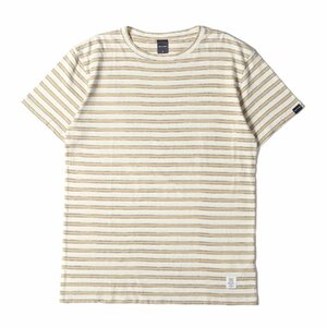 APPLEBUM アップルバム Tシャツ サイズ:XL ボーダーライン クルーネック 半袖 Tシャツ BORDER T-SHIRT 17SS ナチュラル ベージュ トップス