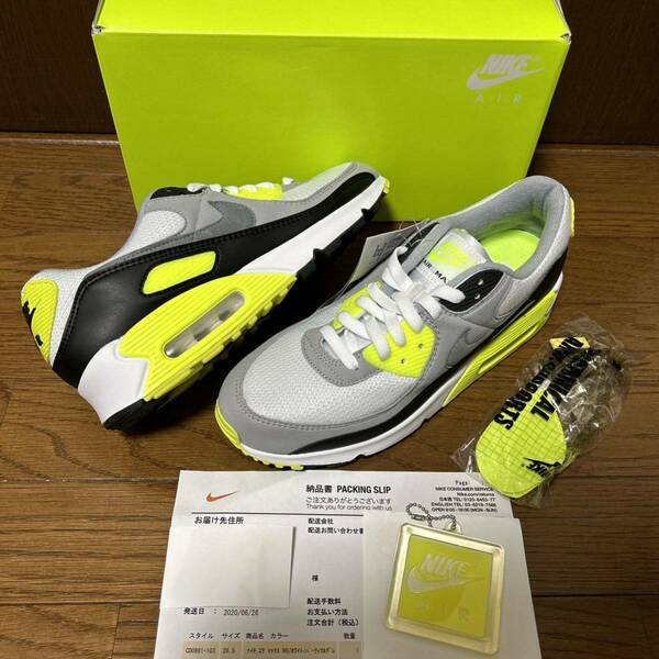 ナイキ　エアマックス 90 ボルト　イエロー　パーティクルグレー　NIKE AIRMAX 90 イエローグラデ 新品　26.5