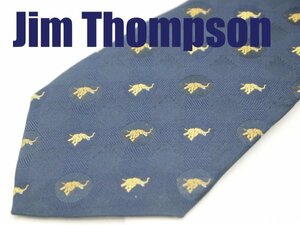 OA 427 ジムトンプソン JIM THOMPSON ネクタイ 青系 動物柄 ジャガード 未使用タグ付き