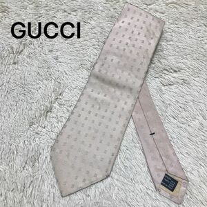 グッチ　GUCCI ネクタイ　シルク　ピンクベージュ