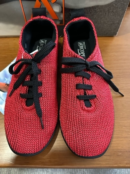 24.5 A'RCOPEDICO 赤 アルコペディコ 38 ウォーキングシューズ 靴 スニーカータイプ メッシュスニーカー シューズ 送料無料 新品未使用品