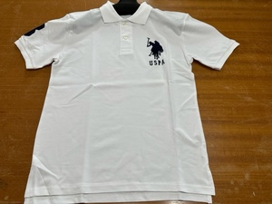 1 訳あり US.POLO ASSN. 白 ポロシャツ BOYS' L(14.16) USA直輸入品 新品未使用品 送料無料 USPA ユーエスポロアッスン 半袖 レディース