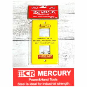 【MERCURY 】スイッチプレート/カバー ２口タイプ(1枚) COLOR:イエロー