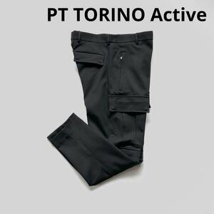 PT TORINO Active ピーティートリノ アクティブ テックジャージー カーゴパンツ 46 ブラック 黒 SIGMA ジャージー ストレッチ 国内正規