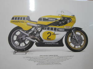 即決 柴田製作所 YAMAHA YZR500 (0W35K) 1978 #2 ケニー ロバーツ イラストポスター A3サイズ　（シバタ ヤマハ キングケニー