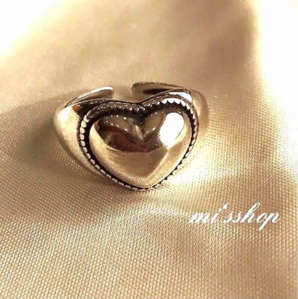 silver925ボリュームハートリング /シルバー925リング ring