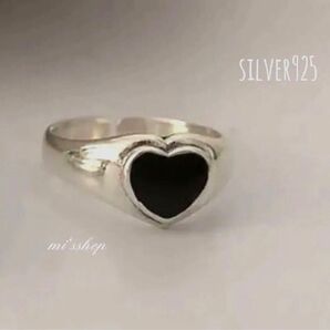 silver925 ブラックハートリング/シルバー925 リング　ring