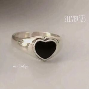 silver925 ブラックハートリング/シルバー925 リング ring