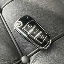 アウディ Audi キーケース TPU ブラック 黒 シルバー 銀 キーカバー スマートキー キーレス 鍵 リモコン 保護カバー 車 A1 A3 A6 Q2 Q3 TT_画像5