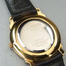 LANVIN ランバン GP/SS/革 QZ 510439 メンズ 腕時計 ホワイトダイヤル made in France PARIS WATER RESISTANT 「19126」_画像8