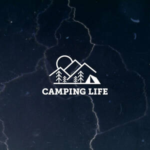 送料無料◆CAMPING LIFE キャンピングライフ カッティングステッカー◆ホワイト｜10×6cm｜ 超防水 UVカット 屋外使用可【C050】