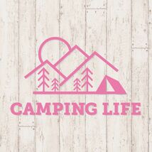 送料無料◆CAMPING LIFE キャンピングライフ カッティングステッカー◆ホワイト｜15×9cm｜ 超防水 UVカット 屋外使用可【C050】_画像9