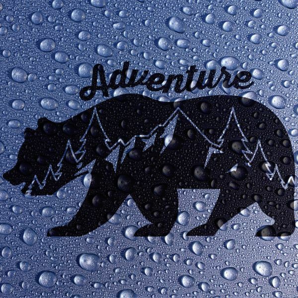 送料無料◆Adventure Bear アドベンチャーベア カッティングステッカー◆ブラック｜25×15cm｜超防水 UVカット 屋外使用可【C034】
