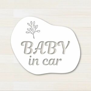  бесплатная доставка *BABY IN CAR baby * in * машина * простой разрезные наклейки l белый l12cml супер водонепроницаемый UV cut наружный использование возможно [C112]