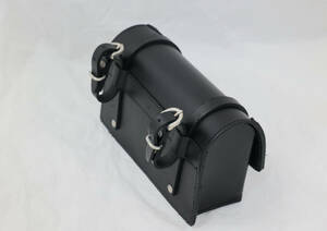  Italy leather saddle-bag black new goods Brompton custom goods 