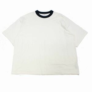 blurhmsROOTSTOCK ×JOURNAL STANDARD ブラームスルーツストック 23SS 別注 Cotton Rayon 88/12 Trim Tee トリム Tシャツ 4 オフホワイト