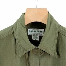 SASSAFRAS ササフラス Sprayer Shirt Ripstop スプレイヤーシャツ リプストップ S カーキ_画像3