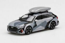 MINI GT　MGT00256-L アウディ RS 6 アバント シルバーデジタルカモフラージュ　w/ルーフボックス（左ハンドル) ※1/64スケール