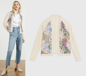 Ted Baker Lilss Woven Front Topairy Cardigan シルク混紡 カーディガン 花柄 フラワー 2021ss サイズ0 定価20900円