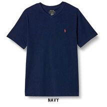 在庫処分 POLO RALPH LAUREN(ポロ ラルフローレン)Tシャツ Vネック 半袖 ボーイズサイズ 323-832906 NAVY(009) Lサイズ_画像1