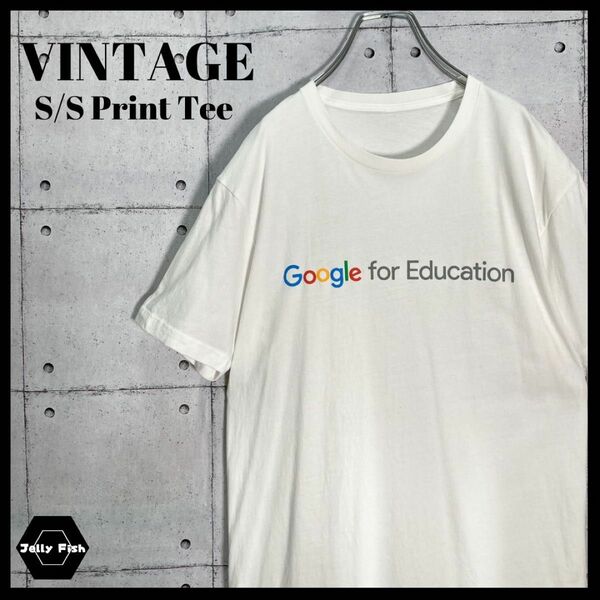 【希少】Google/グーグル ロゴプリント Tシャツ 半袖 白 古着