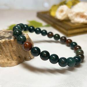 【RE6824】ブラッドストーン＊血の石＊8㎜＊ブレスレット＊bloodstone＊bracelet