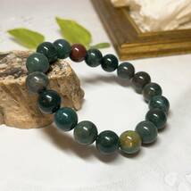 【RE6823】ブラッドストーン＊血の石＊10㎜＊ブレスレット＊bloodstone＊bracelet_画像1