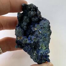 【E21993】マラカイトを伴うアジュライト アジュライト 藍銅鉱 岩絵の具 マラカイト Azurite 天然石 原石 鉱物 パワ_画像4