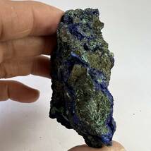 【E22022】マラカイトを伴うアジュライト アジュライト 藍銅鉱 岩絵の具 マラカイト Azurite 天然石 原石 鉱物 パワ_画像7