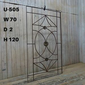 U505!W70×H120! large antique iron fence gardening car Be old iron . lattice bro can to Vintage gate garden ftg