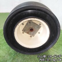 B5s231642 麦踏みローラー ■ゴムタイヤ ■ オーツ 14×8.0-8 テーラー用 鎮圧 麦ふみ 牽引 管理機 アタッチメント_画像2